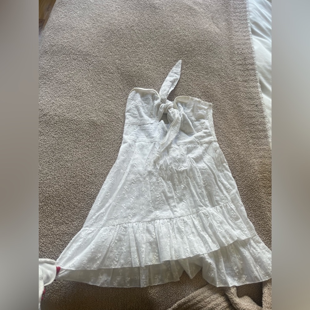White flowy mini dress